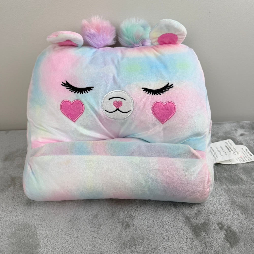 Under One Sky Llama Tablet Stand Plush Pillow Pastel Tie Dye Heart Eyes 8016810